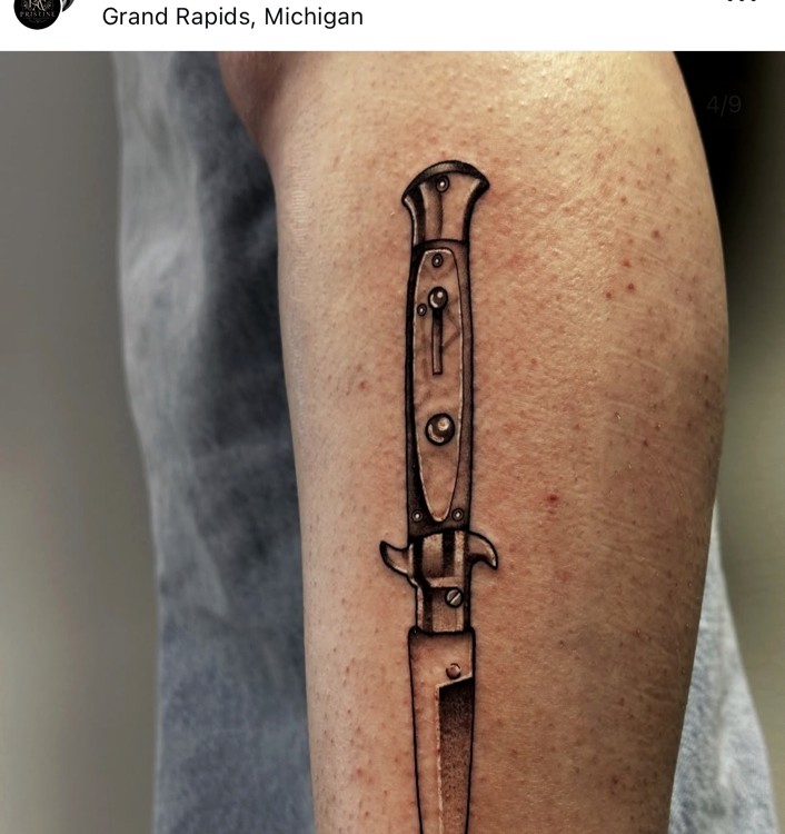 Blade tattoo by Maggie