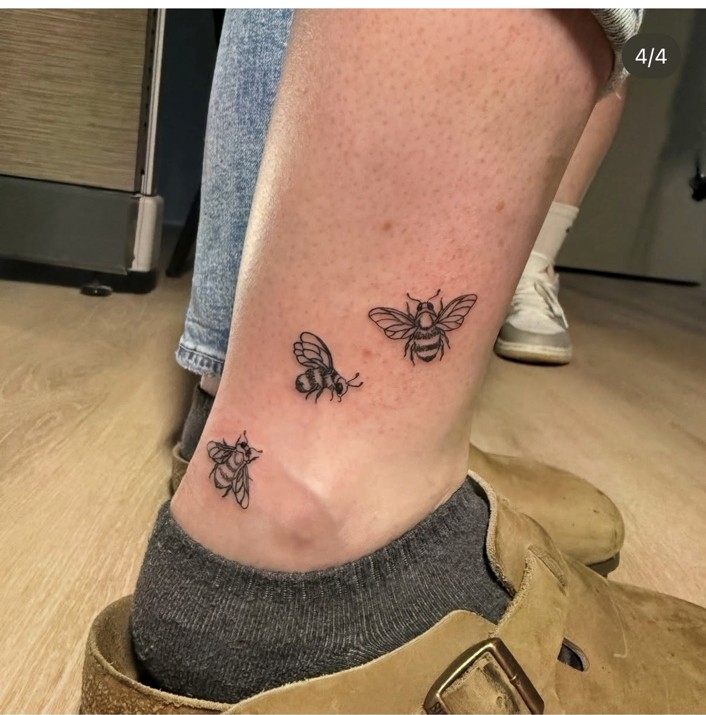 Bee tattoos by Owen Webb