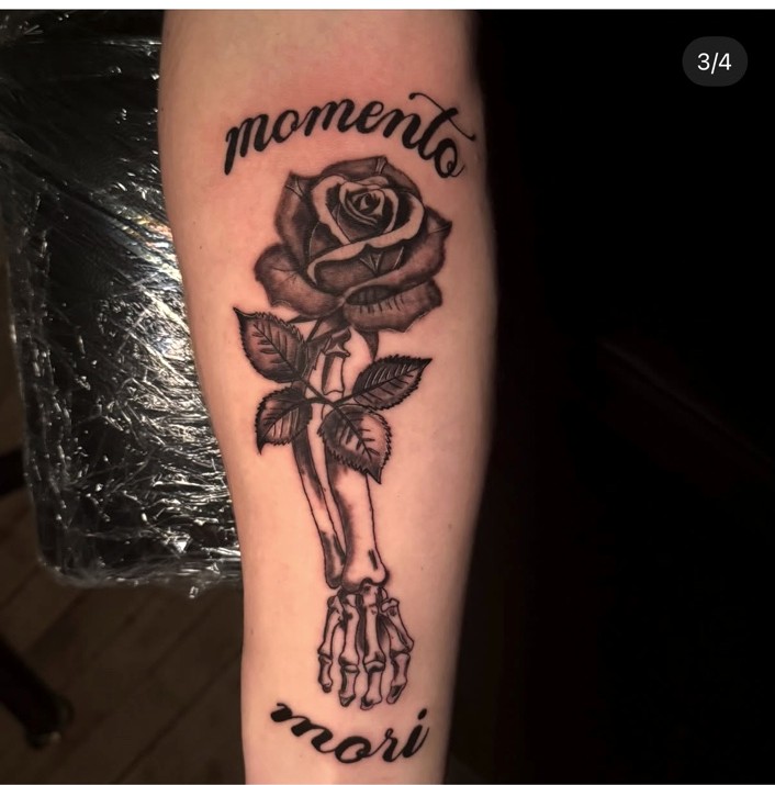 Memento mori tattoo by Owen Webb
